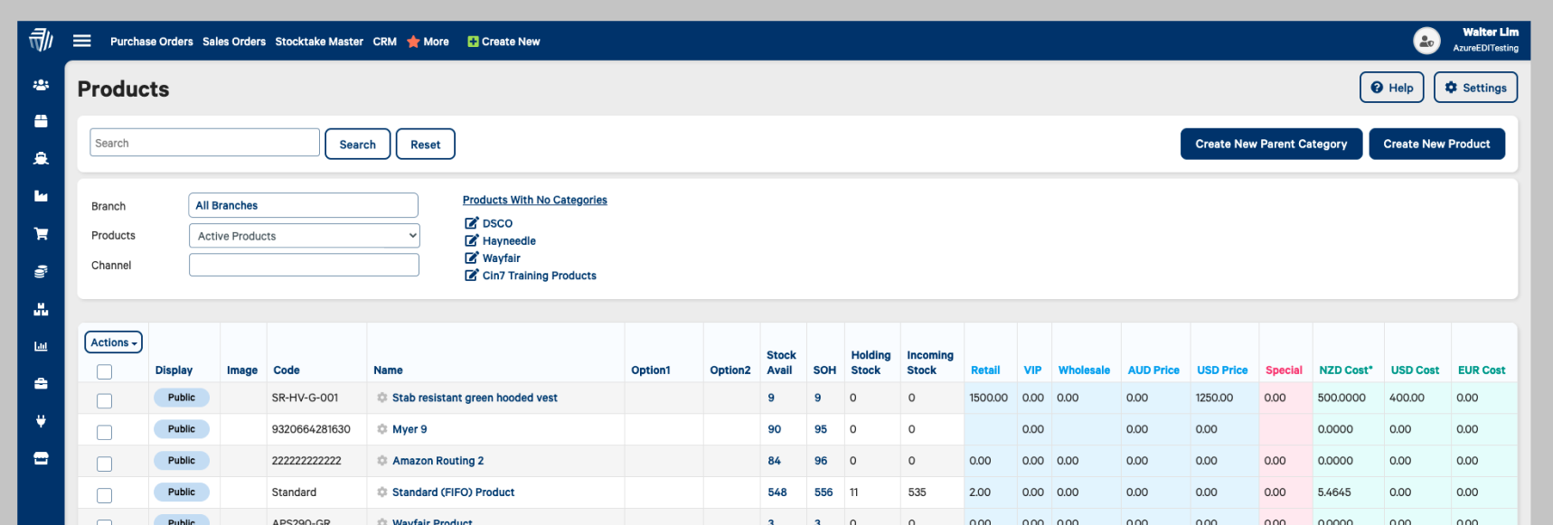 Updated Cin7 page showing redesigned UI