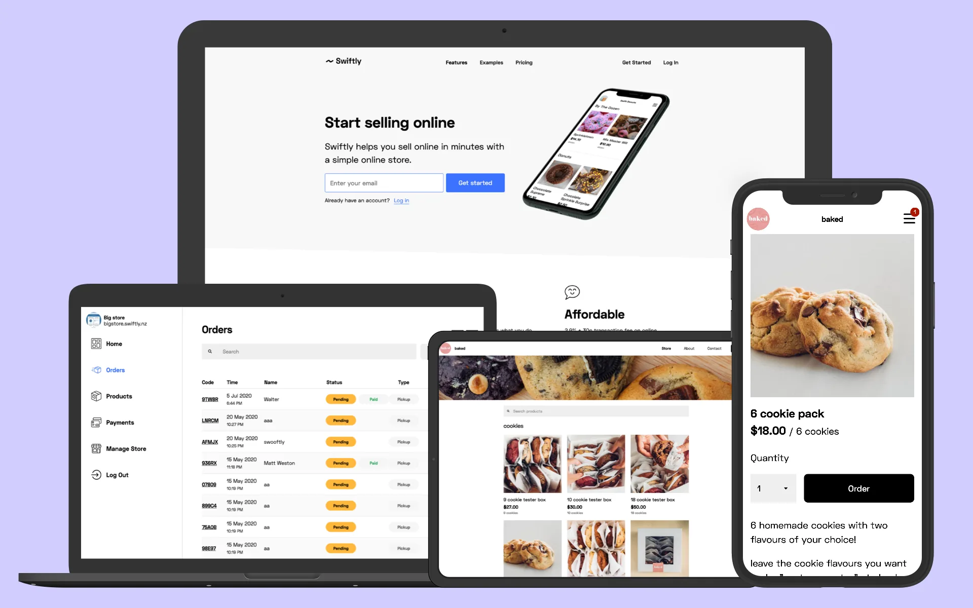 Swiftly.co.nz homepage showing the e-commerce platform